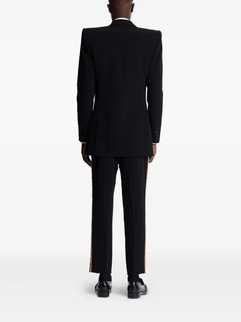 Shop Balmain Embroidered-collar Blazer