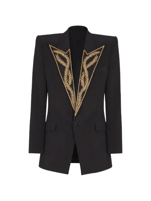 Balmain 1-button jacket with embroidered collar