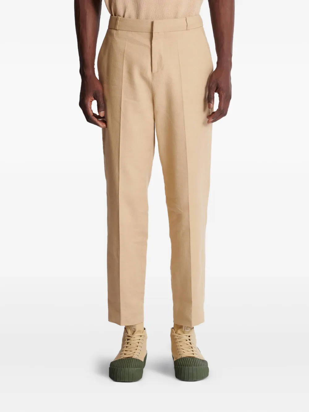 BALMAIN PRESSED-CREASE TROUSERS