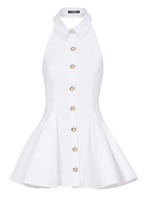 Balmain backless poplin dress