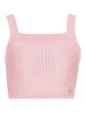 Balmain ribbed square-neck top - Pink