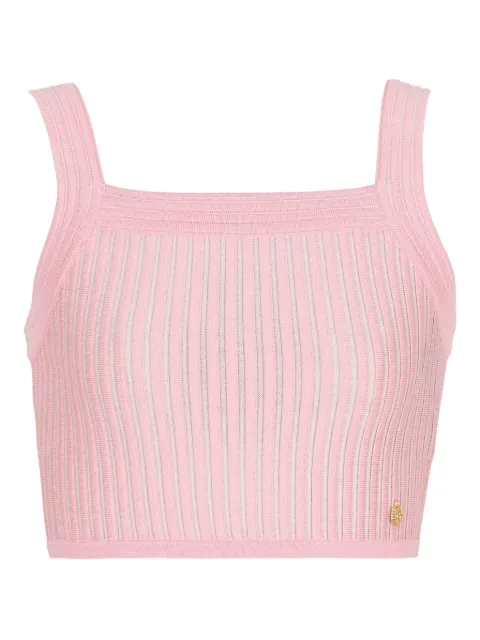 Balmain ribbed square-neck top