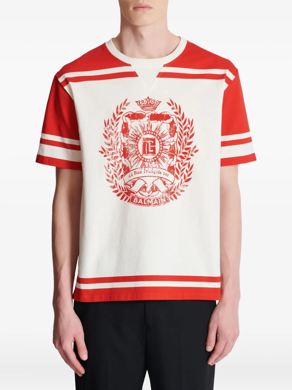 Balmain T-shirt met logoprint Beige