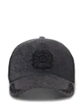 Balmain Écusson-embroidered denim cap - Grey