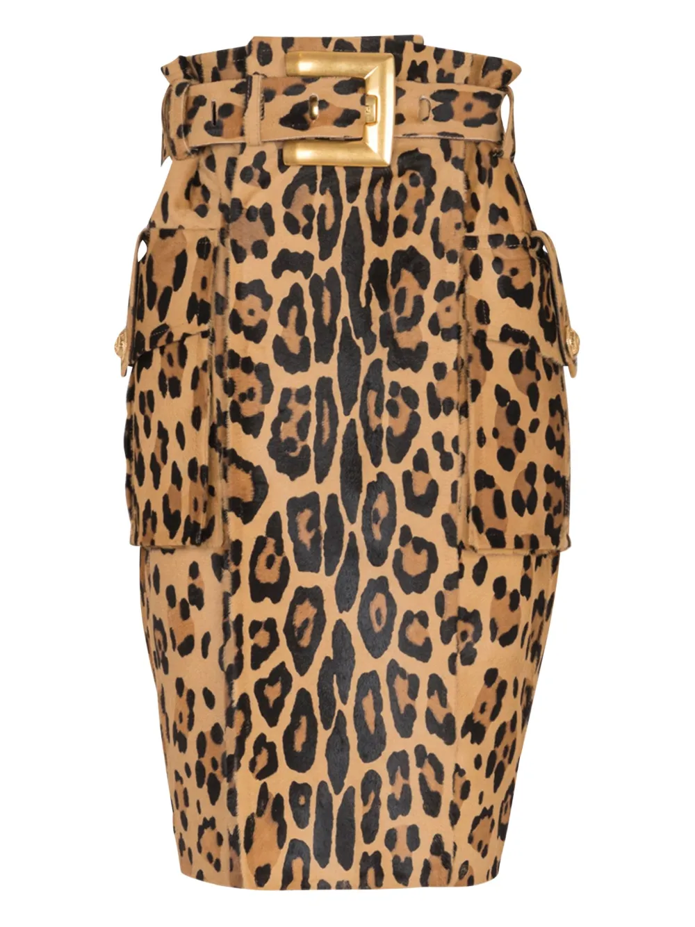 Balmain Rok met luipaardprint Beige