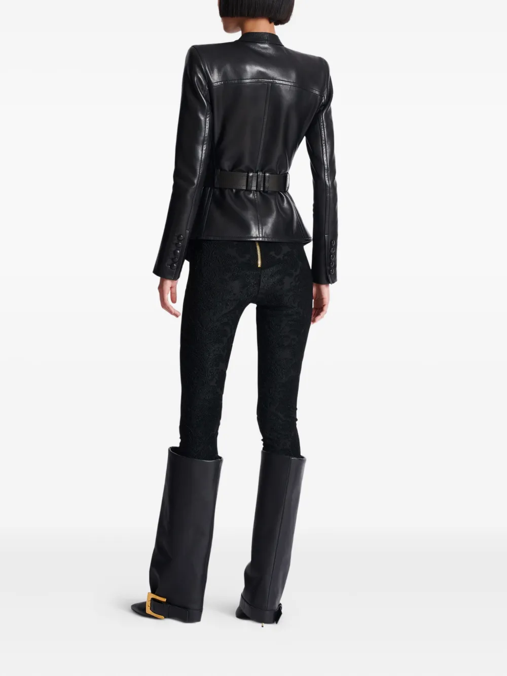 Balmain Leren jack Zwart