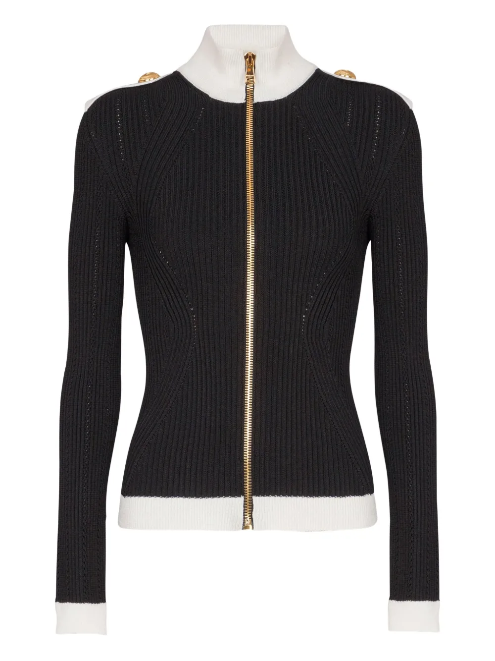 Balmain Ribgebreid vest Zwart