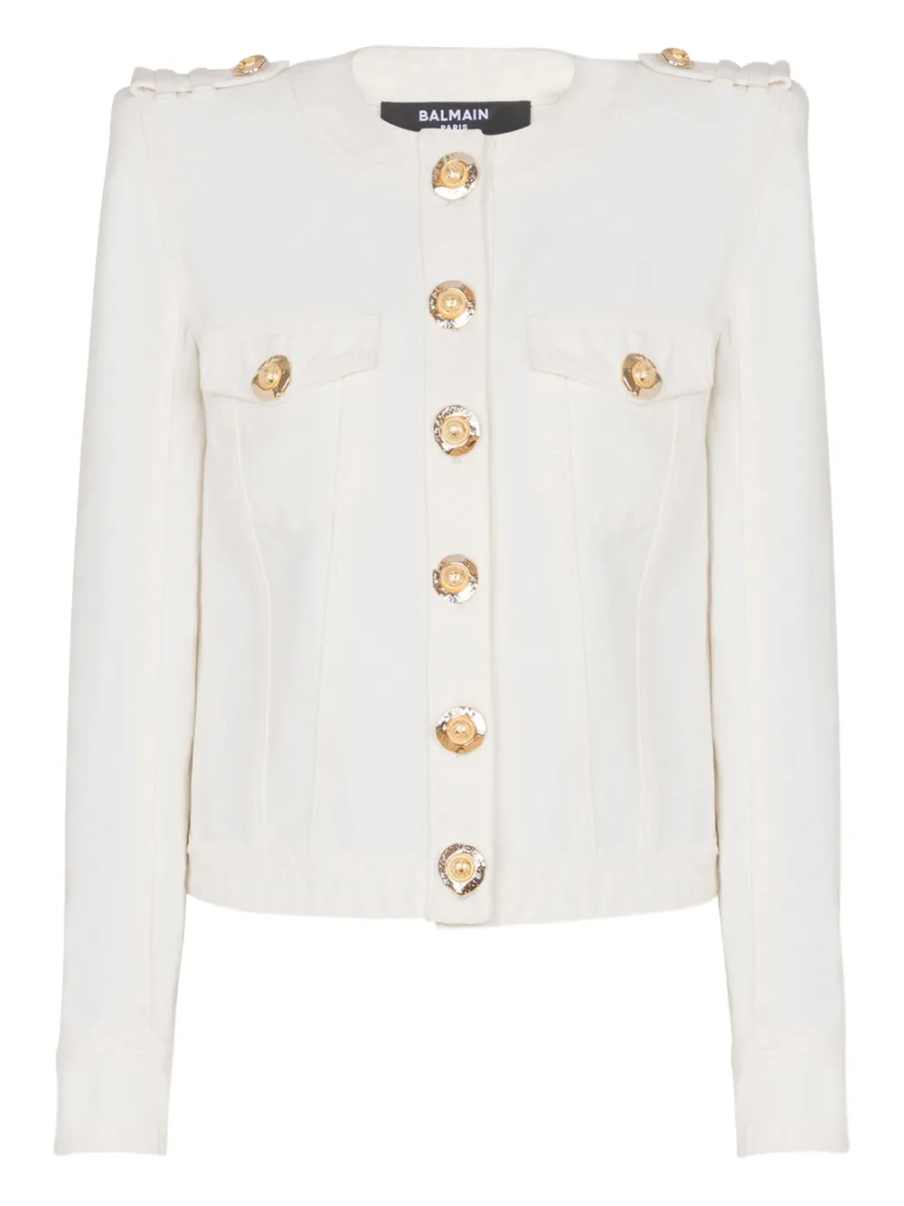 Balmain Canvas cropped jack Wit