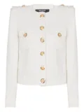 Balmain canvas cropped jacket - White