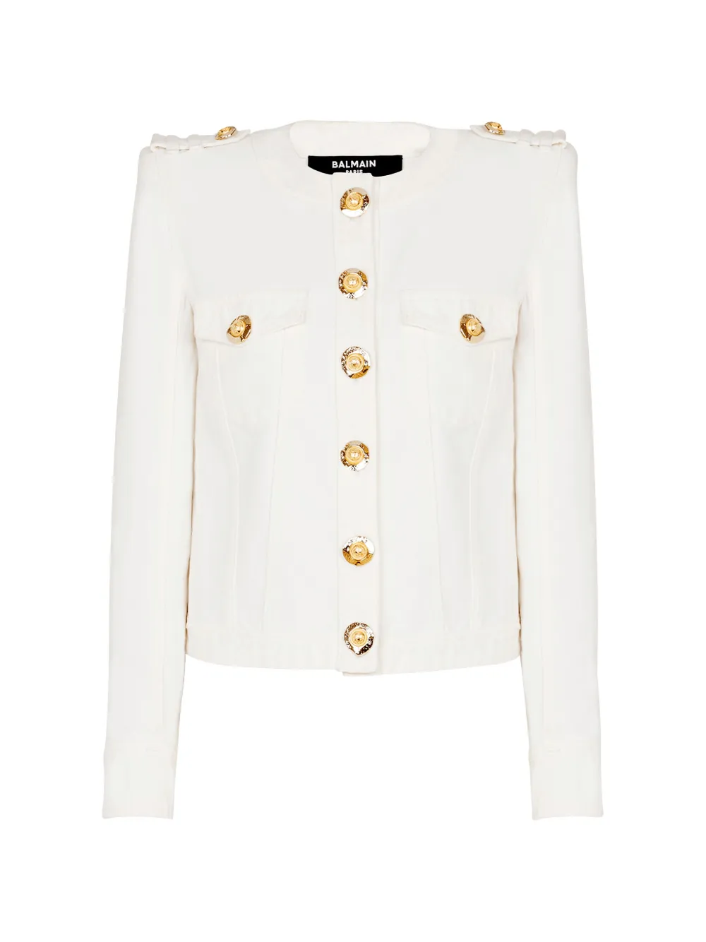 Balmain Canvas cropped jack Wit