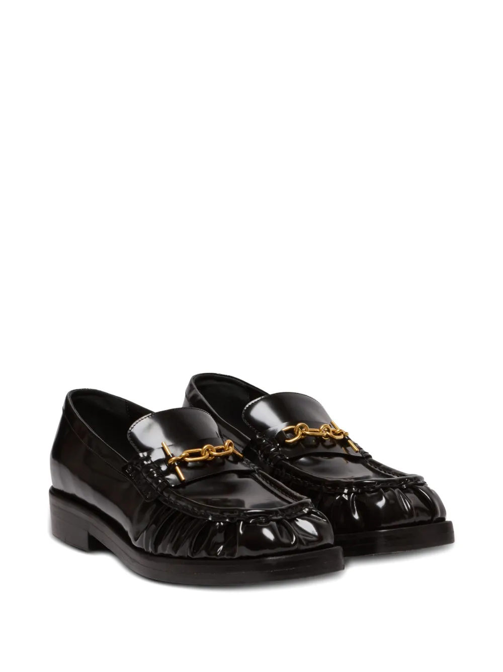 Balmain Glazed leren loafers - Zwart