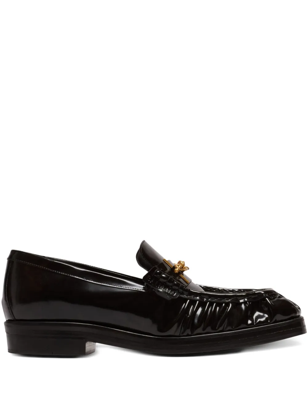 Balmain glazed leather loafers Black