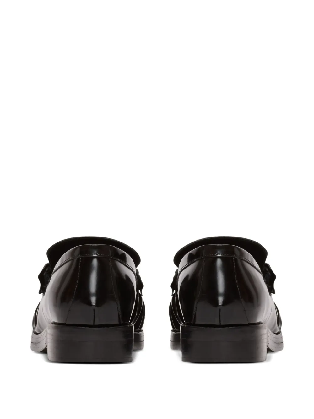 Balmain glazed leather loafers Black