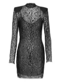 Balmain leopard-print bodycon dress - Black
