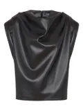 Balmain faux-leather draped top - Black