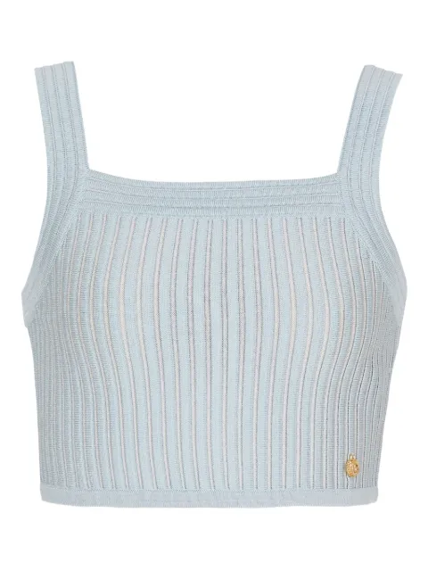 Balmain ribbed square-neck top