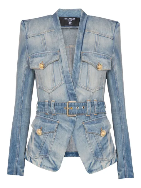 Balmain جاكيت جينز بحزام