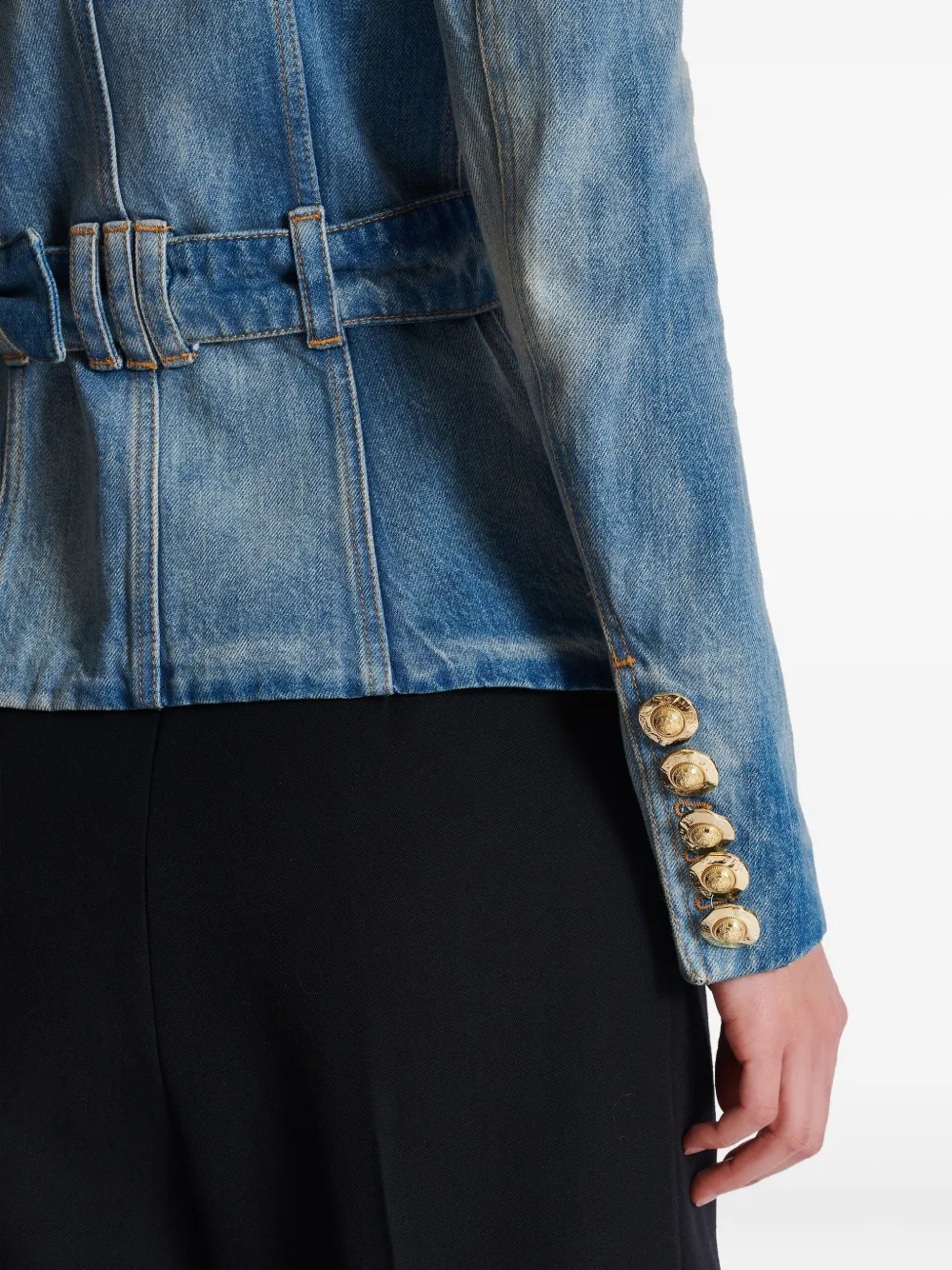 Balmain Denim jack Blauw