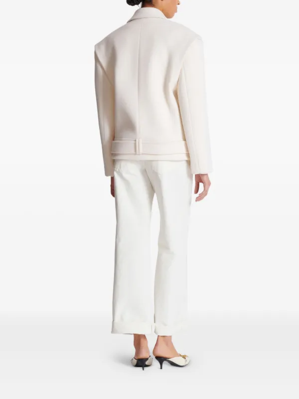 Balmain Cropped Cashmere Reefer Jacket | White | FARFETCH