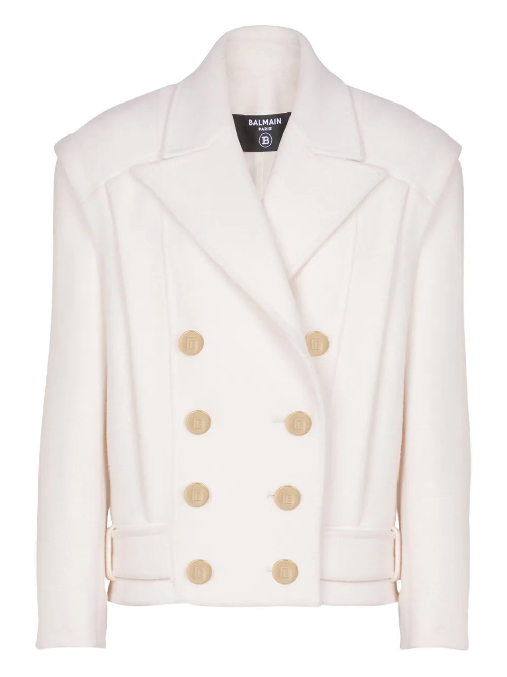 Balmain Cropped Cashmere Reefer Jacket