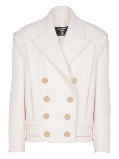 Balmain cropped cashmere reefer jacket