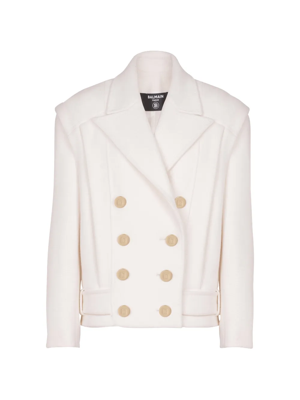 Balmain Cropped kasjmier jack Wit