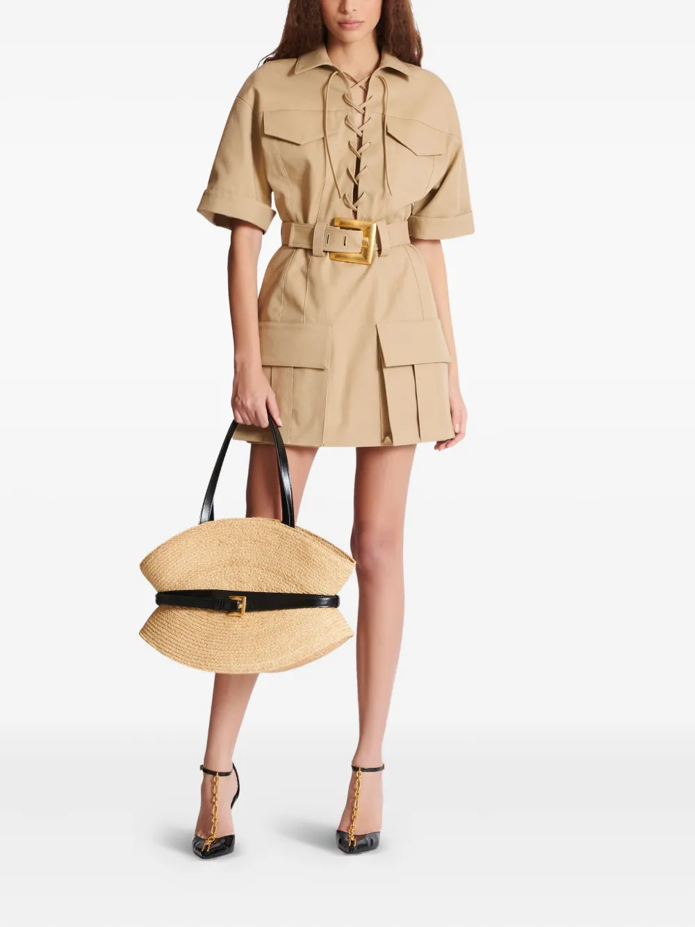 Balmain lace-up mini dress | Day Dresses | Image 2