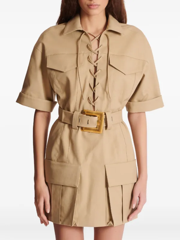 送料関税込【BALMAIN】ミニドレス 関税込み】Balmain ブラック テーラード ミニドレス (BALMAIN