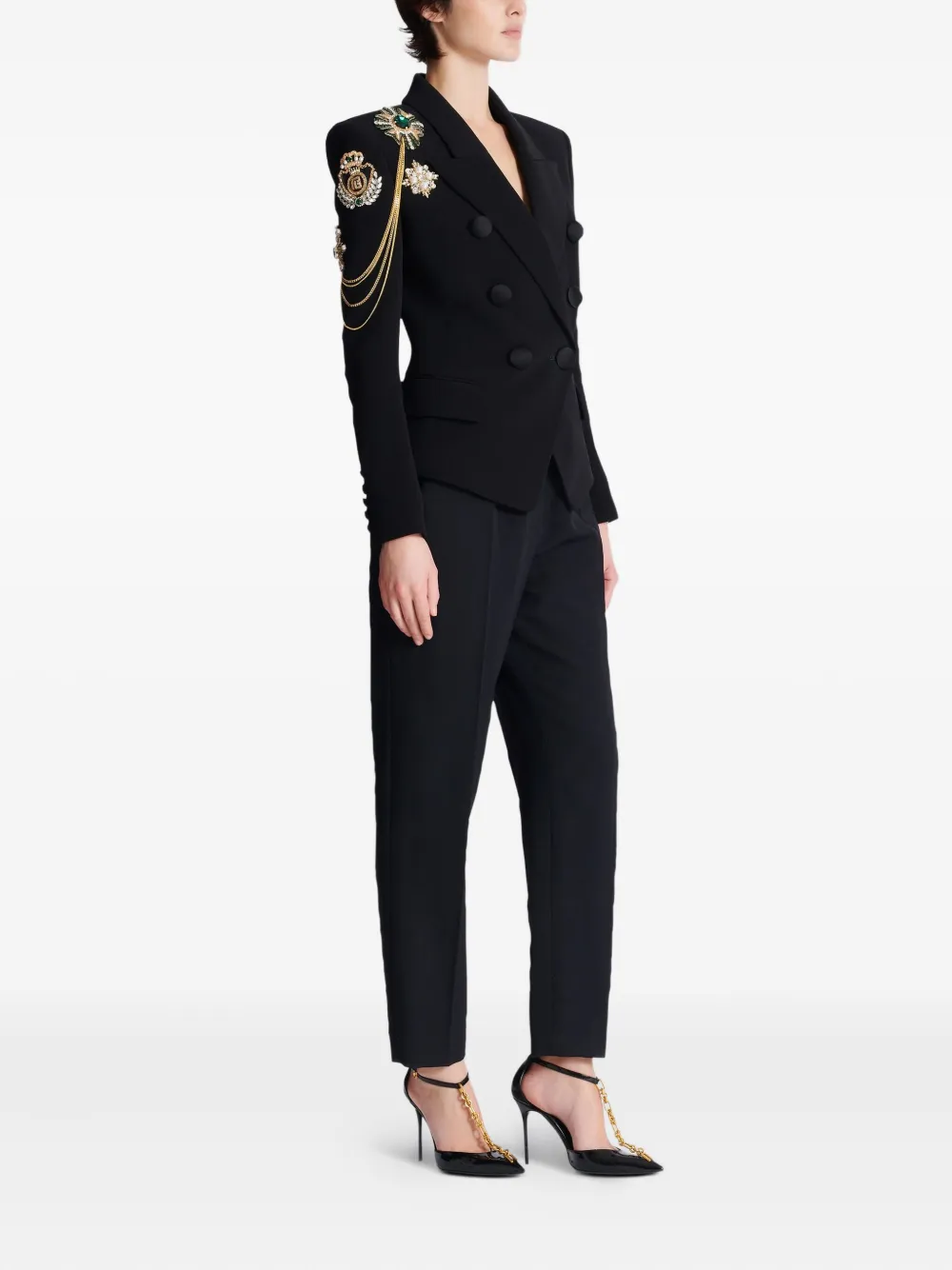 Balmain Blazer met dubbele rij knopen Zwart