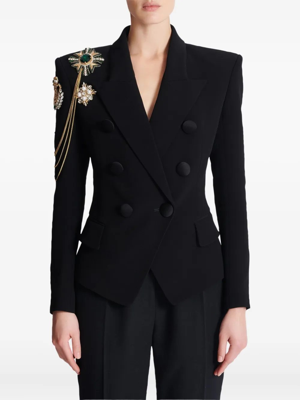 Balmain Blazer met dubbele rij knopen Zwart