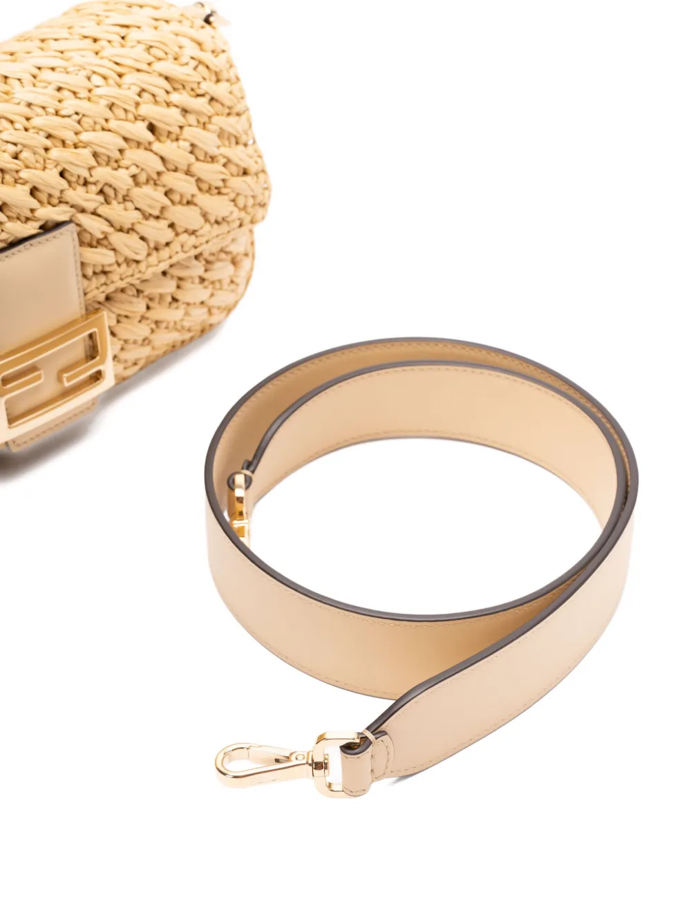 FENDI Baguette geweven crossbodytas Beige