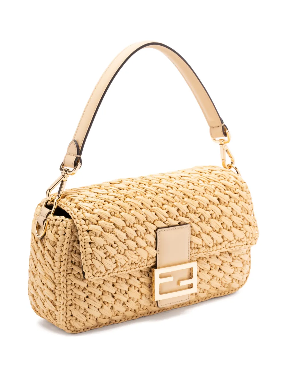 FENDI Baguette geweven crossbodytas Beige