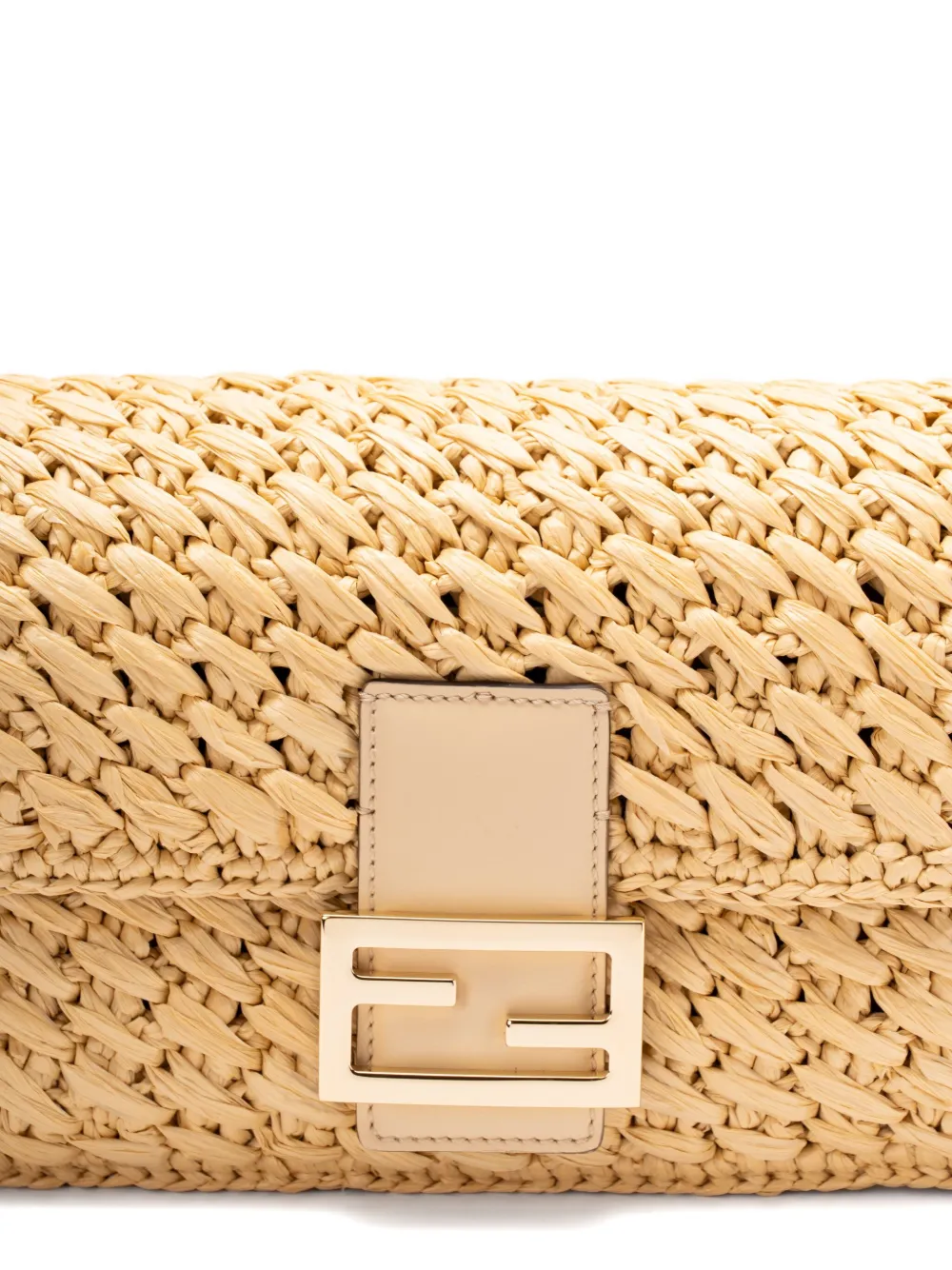 FENDI Baguette geweven crossbodytas Beige