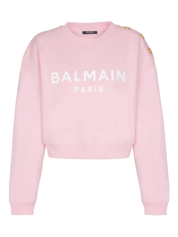 新品　BALMAIN ピンク Tシャツ XS ボタン付き Balmain Logo T-Shirt With Buttons in Pink | Lyst
