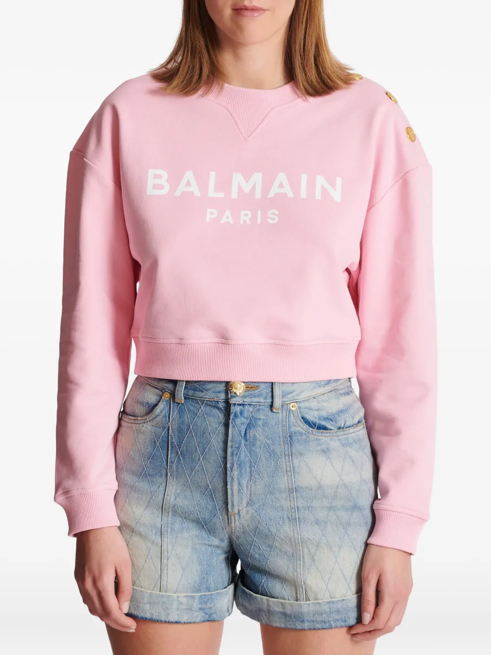 Balmain Paris sweater met print Roze