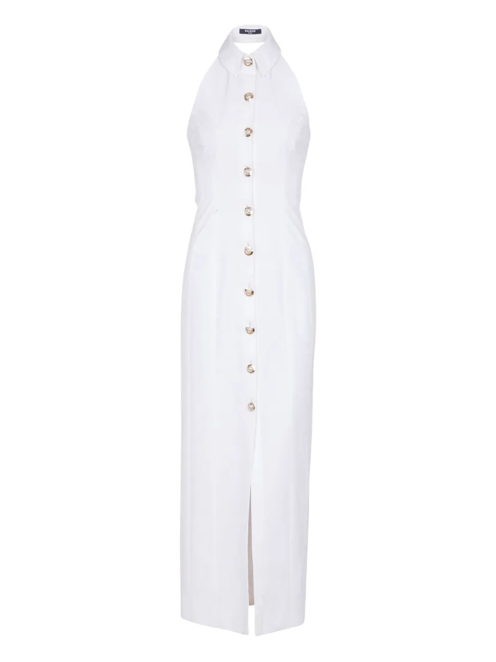 Balmain vestido midi de popelina | blanco | Image 1