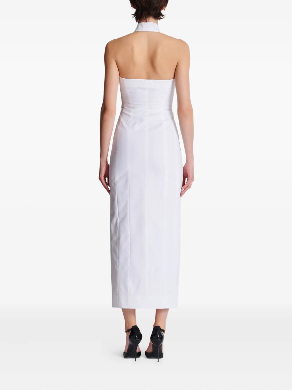 Balmain Popeline midi-jurk Wit