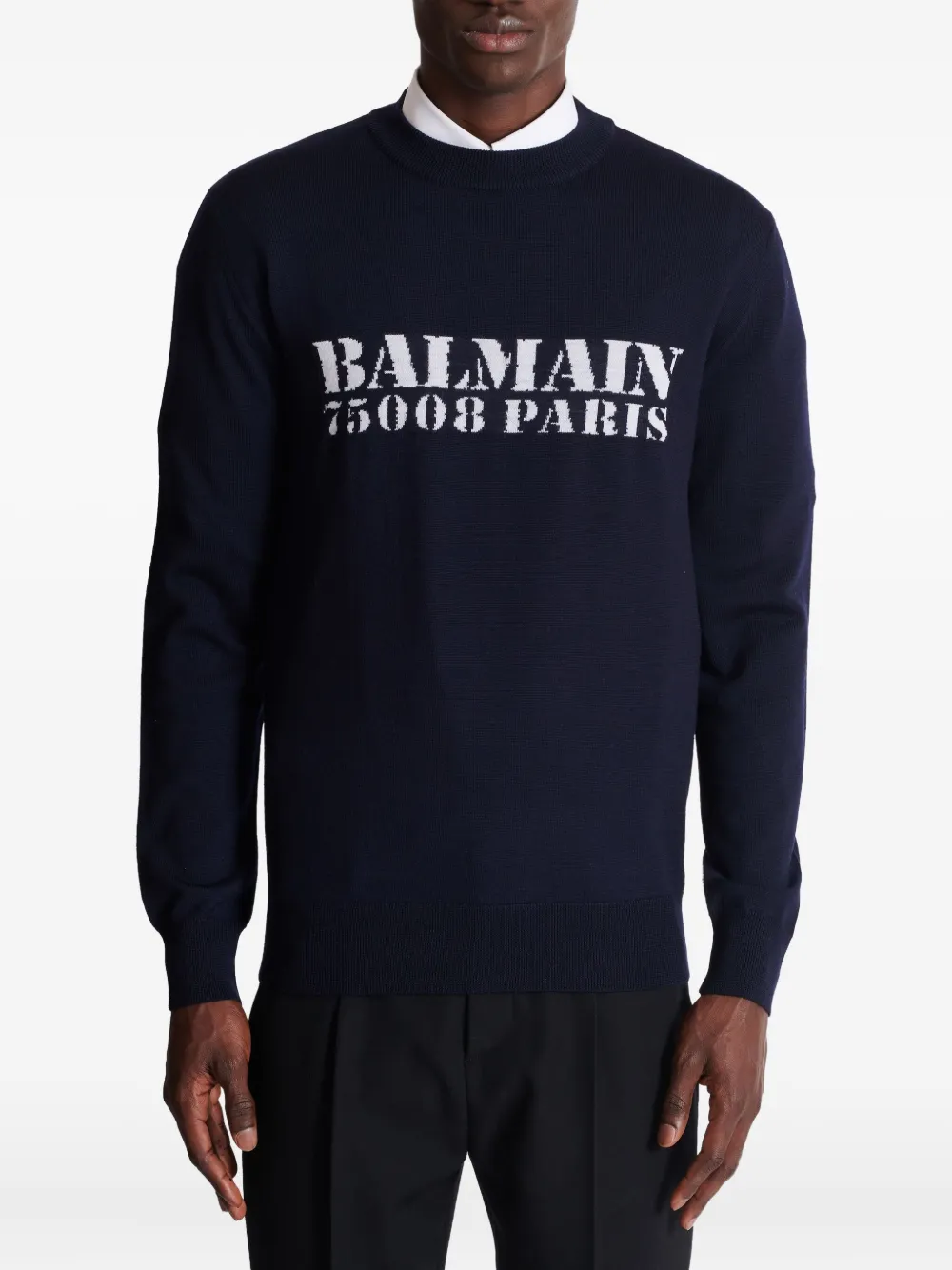 Balmain Merino Wool Logo Sweater