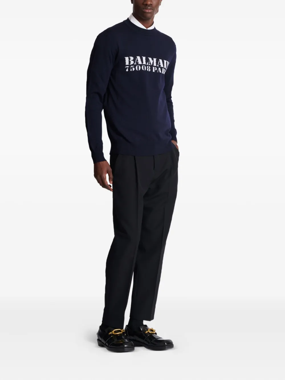 Balmain Merino Wool Logo Sweater