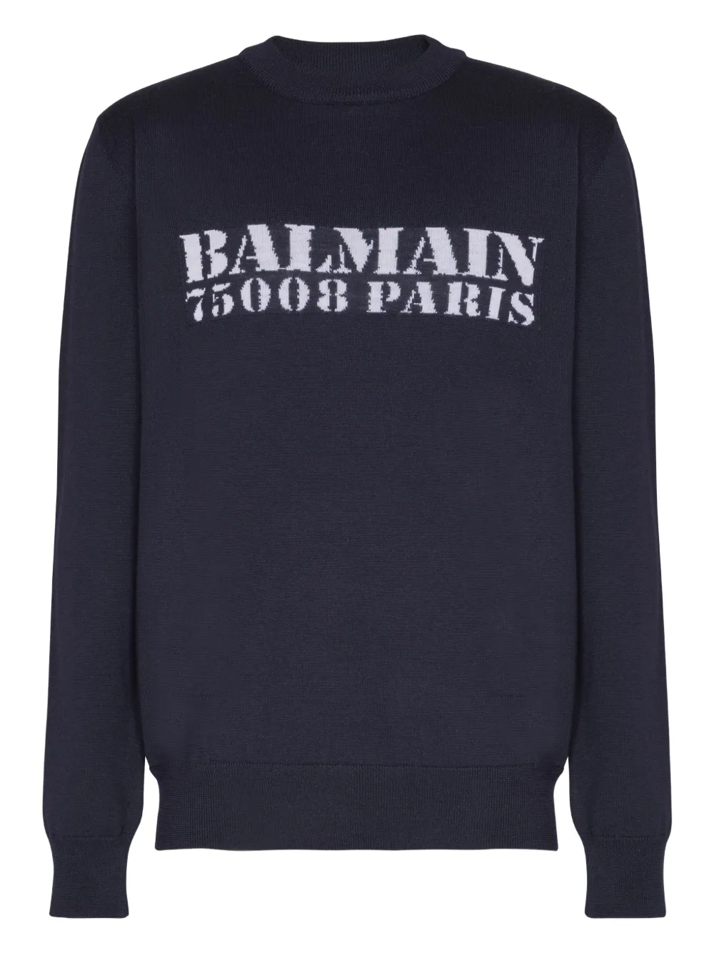 Balmain Trui met intarsia logo Blauw
