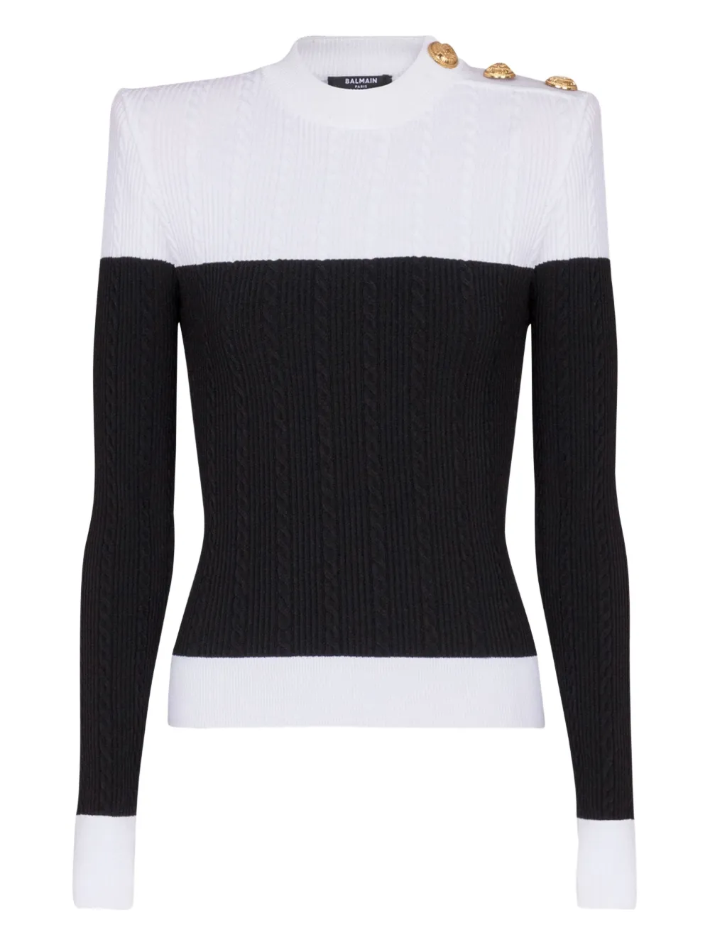 Balmain Tweekleurige trui Zwart