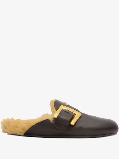 Balmain faux fur-lined mules