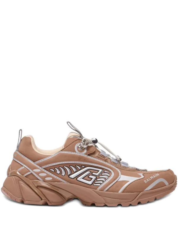 Balmain Cosmic Dust Suede Sneakers in Brown