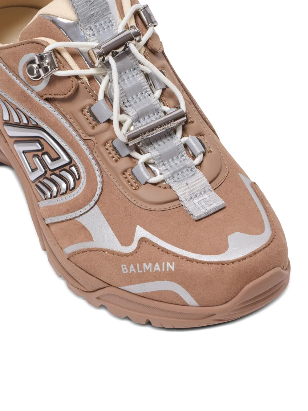 Balmain Cosmic Dust Suede Sneakers | Brown | FARFETCH GE