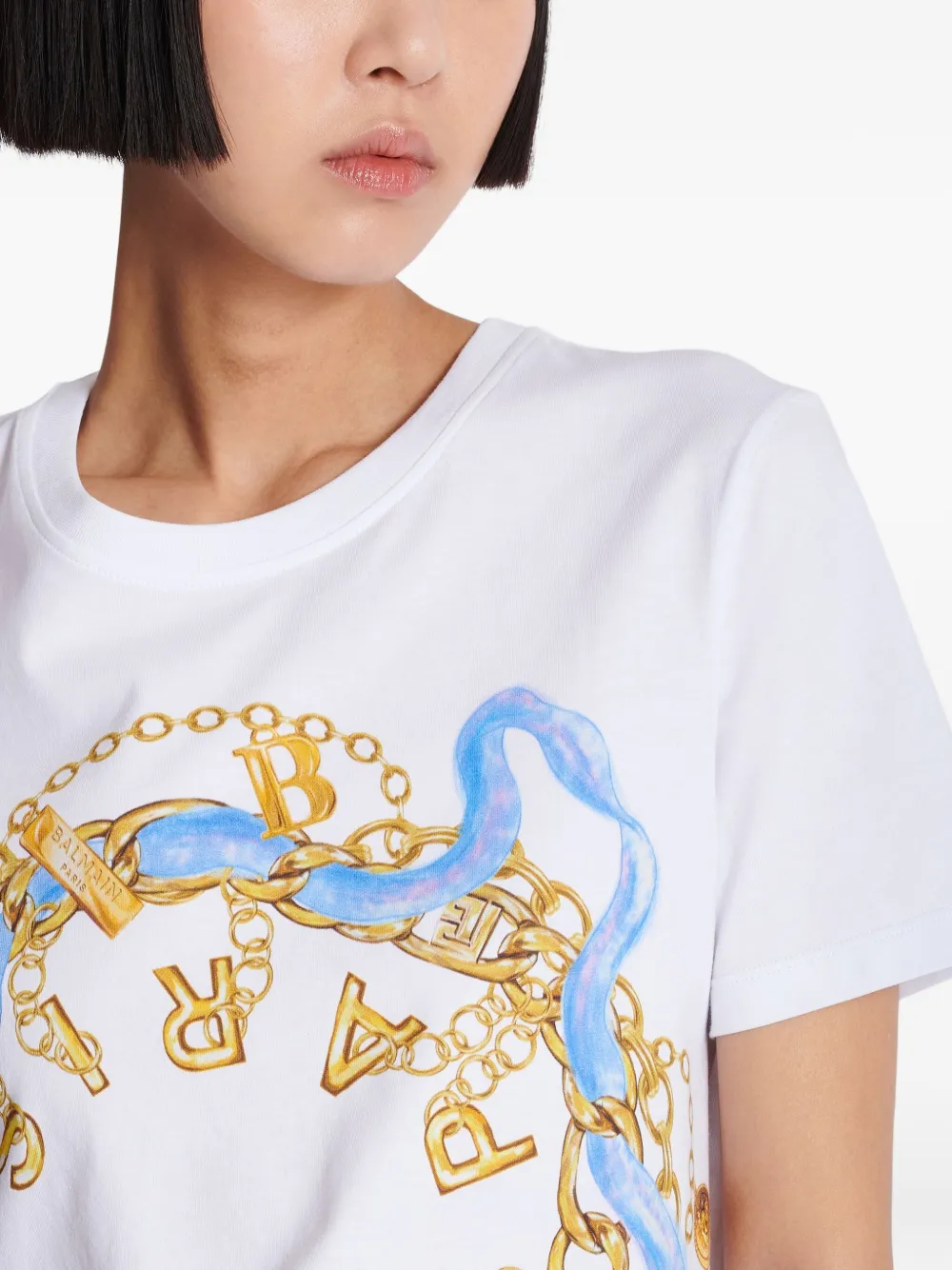 Balmain プリント Tシャツ | ホワイト | FARFETCH JP