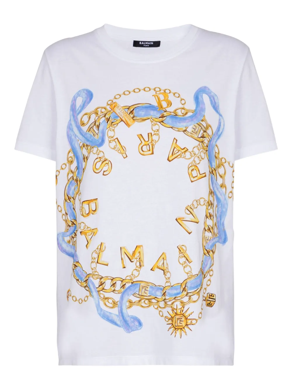 Balmain Chain-print Cotton T-shirt