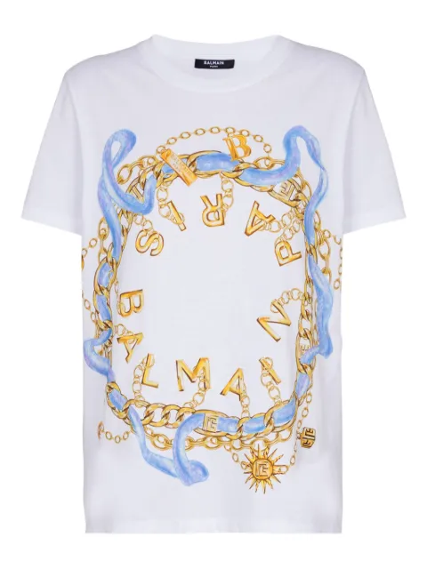 Balmain chain-print cotton T-shirt 