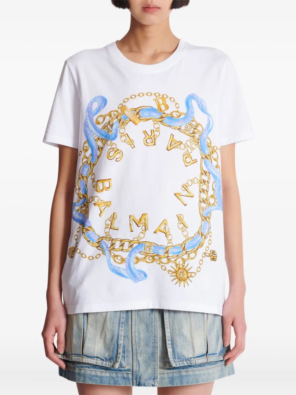 Balmain T-shirt met print Wit