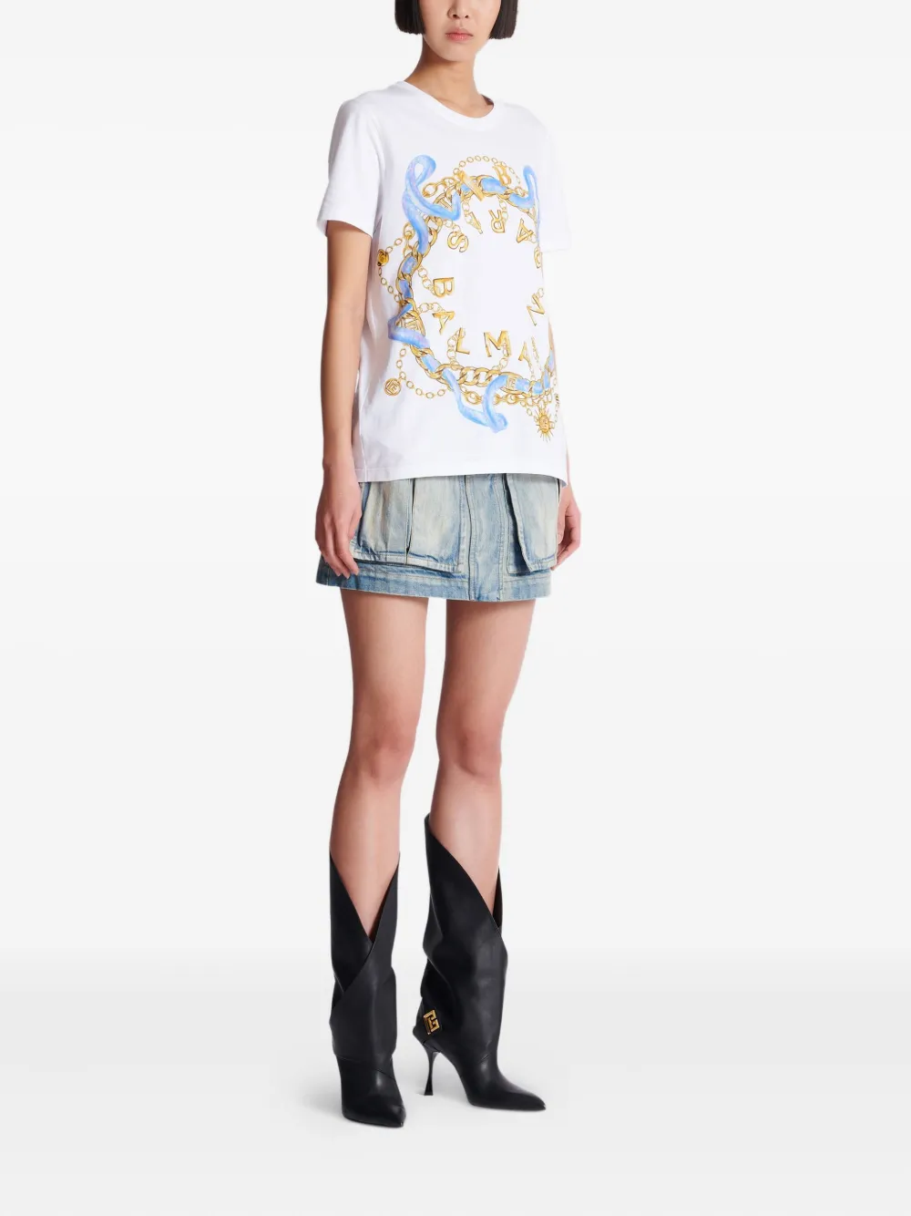 Balmain T-shirt met print Wit