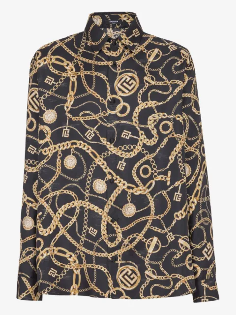 Balmain camisa con estampado gráfico